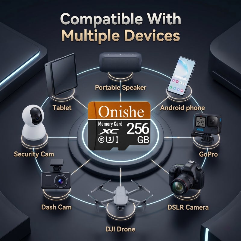 Onishe 256GB Flash Memory Card Card Class 10 Micro SD U3 4K Expansion TF Card High Speed for Camera/Gopro/Phone/Car Dashcam/Monitor/Drone/Computer/Tablet/PC - Image 5
