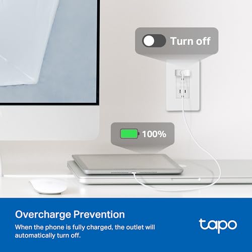 tapo TP-Link Tapo Smart Plug P210M، مقبس حائط ذكي، متوافق مع Matter، مراقبة الطاقة، 15A/1800W كحد أقصى، يعمل مع Alexa، Apple Home، Google Home، SmartThings، التحكم الصوتي/عن بُعد، معتمد من ETL - Image 5