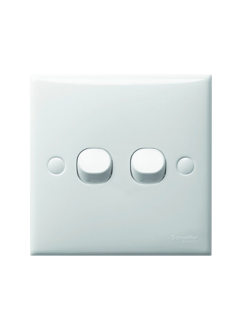 Schneider Electric Schneider Electric S-Classic 1-Way Switch 2 Gangs, White - E32_1_2AR_WE