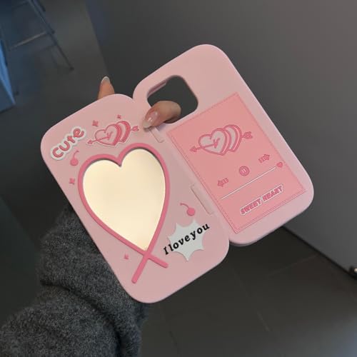 QoKcoahn Case Compatible with iPhone 17 Pro Max3D Kawaii Cute Cartoon Ballet Flip Mirror Soft Silicone Funny for Women Girls Gel Protective Cover - Image 3