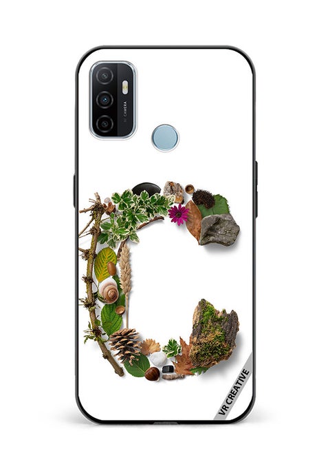 Protective Case Cover For Oppo A53 Alphabet C Design Multicolour