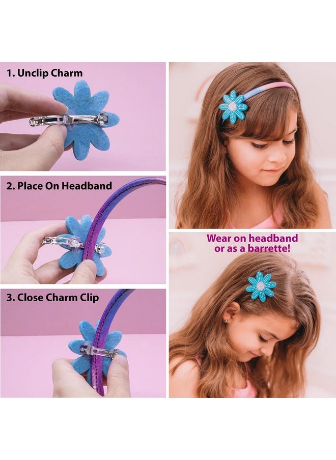 FROG SAC Charm Headbands For Girls - Kids Hair Bands With Interchangeable Clips, Thin Head Band Accessories For Children (Crown/Daisy/Star, Kids)  - Image 5