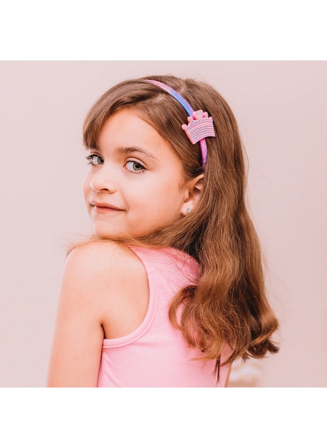 FROG SAC Charm Headbands For Girls - Kids Hair Bands With Interchangeable Clips, Thin Head Band Accessories For Children (Crown/Daisy/Star, Kids)  - Image 2