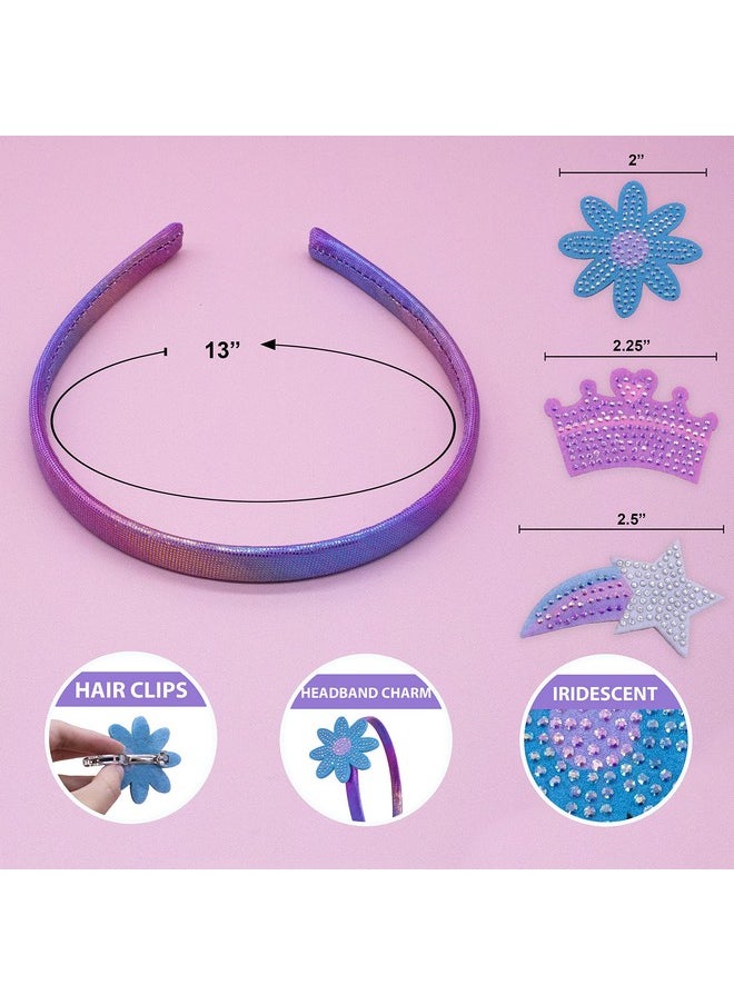 FROG SAC Charm Headbands For Girls - Kids Hair Bands With Interchangeable Clips, Thin Head Band Accessories For Children (Crown/Daisy/Star, Kids)  - Image 4