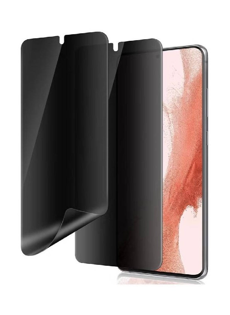 DUSALA 【2 Pack】 Galaxy S22 5G Privacy Screen Protector, Case Friendly, Support in-Screen Unlock, Full Adhesive Soft Film, 2 Way Anti-Spy Flexible Privacy TPU Film - Image 1