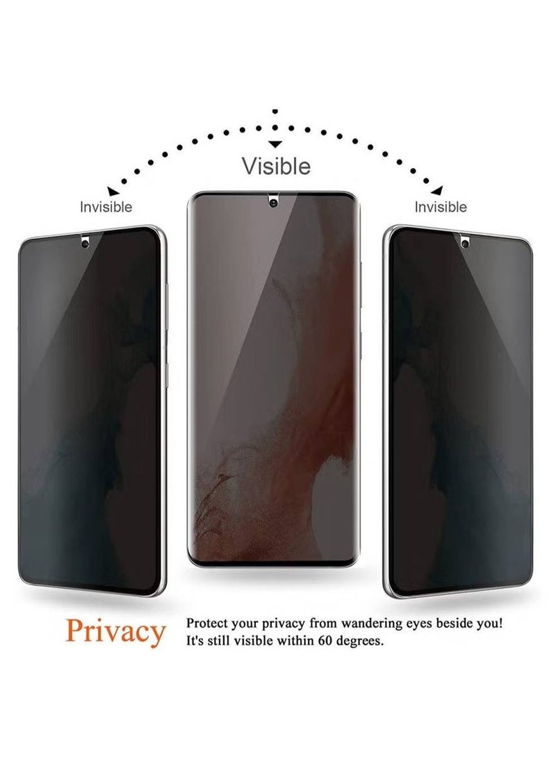DUSALA 【2 Pack】 Galaxy S22 5G Privacy Screen Protector, Case Friendly, Support in-Screen Unlock, Full Adhesive Soft Film, 2 Way Anti-Spy Flexible Privacy TPU Film - Image 2