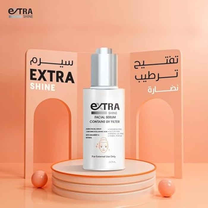 extra shine Facial Serum - 30 ml -With Hyaluronic Acid & Berry Extract for Radiant and Bright Skin - Repairs Skin Barrier - Evens Skin Tone - Free chemicals & parabens - Safe for All Skin Types - Image 3