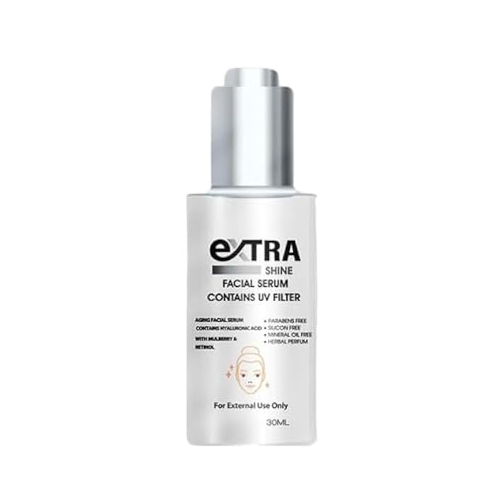 extra shine Facial Serum - 30 ml -With Hyaluronic Acid & Berry Extract for Radiant and Bright Skin - Repairs Skin Barrier - Evens Skin Tone - Free chemicals & parabens - Safe for All Skin Types - Image 1