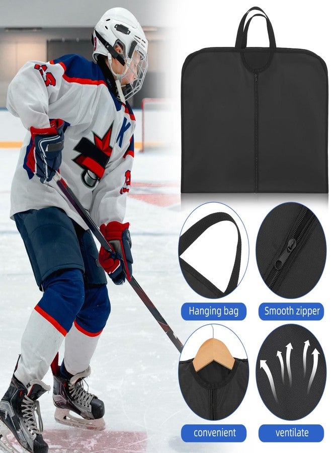 OATIPHO 1 Pc Ice Hockey Garment Bag - Breathable Hanging Jersey Cover Foldable Suit Organizer for Closet Storage Travel for Men Youth Black 35.76 x 23.58 In - Image 2