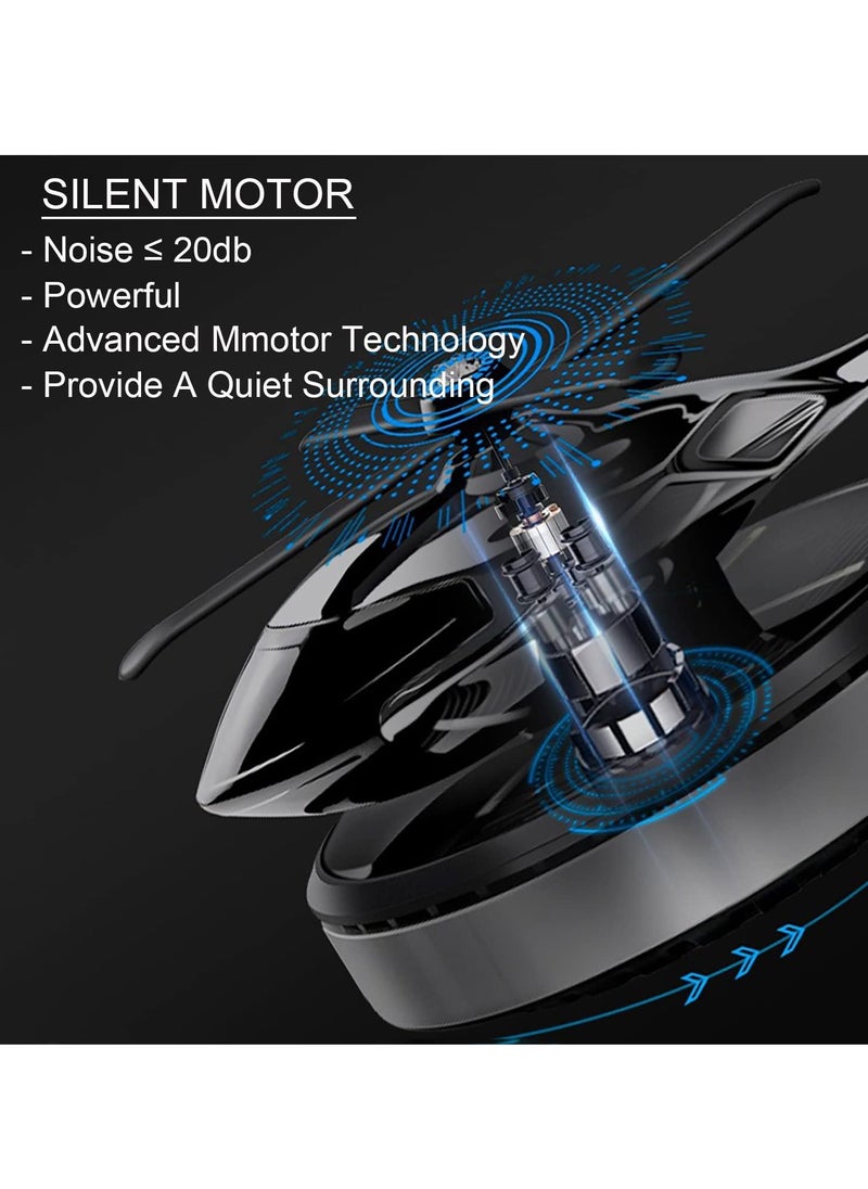 ELTRAZONE Car Air Freshener - Helicopter Solar Energy Rotating Aromatherapy Diffuser - Aviation Alloy Diffuser for Car & Home Interior Decoration - Silver, Solar-Powered, Elegant Air Freshener  - Image 4