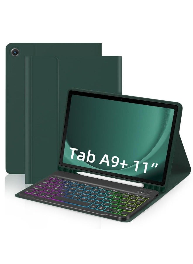 general Suitable for Samsung Tab A9 Plus 11-inch (SM-X210/216/218) Bluetooth keyboard RGB gradient backlit keyboard protective cover