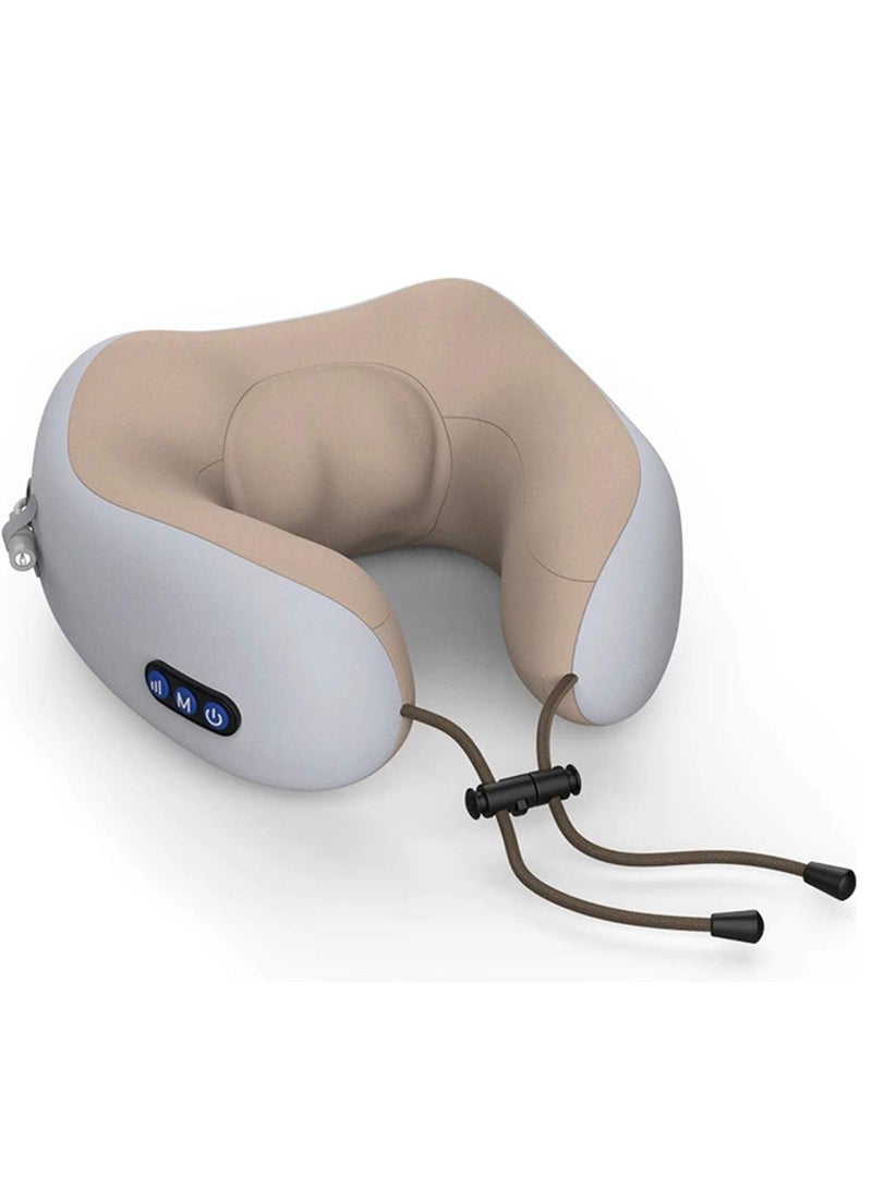 ELTRAZONE Travel Pillows For Sleeping Airplane, Portable Electric Neck Massager Soft Comfortable Breathable U-Shaped Memory Foam Massage Neck Pillow For Car Home And Office Heavy Duty - Image 1