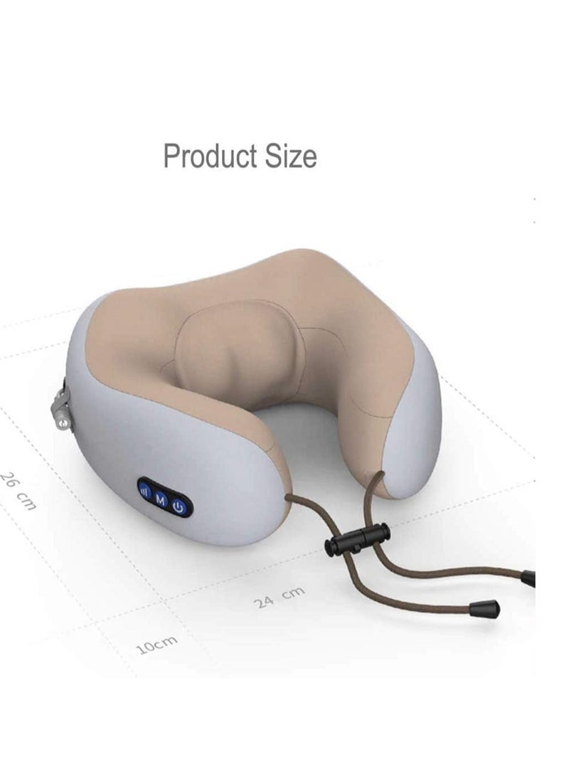 ELTRAZONE Travel Pillows For Sleeping Airplane, Portable Electric Neck Massager Soft Comfortable Breathable U-Shaped Memory Foam Massage Neck Pillow For Car Home And Office Heavy Duty - Image 2