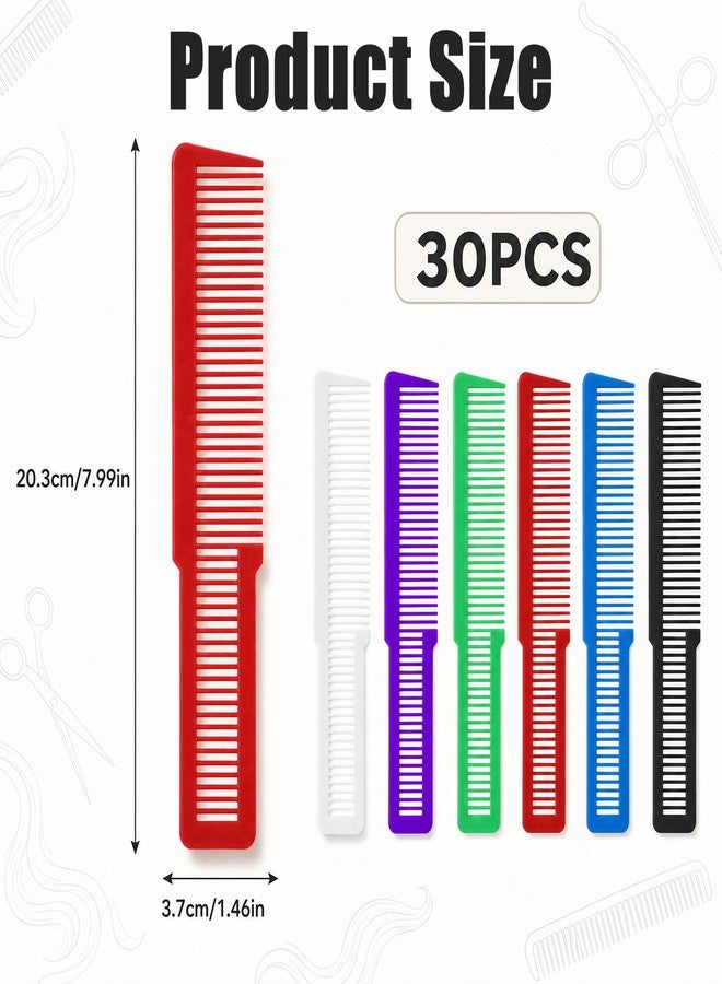 Mowouhn 30Pcs Plastic Barber Comb Professional,Colorful Hair Styling Combs for Men Women, Fine Tooth Pack of Hair Cutting Comb,Professional Barber Combs Set,All Purpose Clipper Combs for Men(Colorful) - Image 2