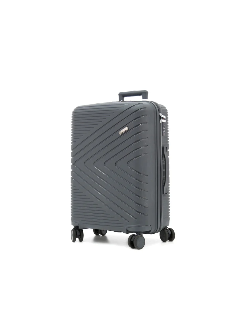 ديليكسي Unbreakable Hardshell PP Luggage Set with 8 Wheels Thick Shell Multi Layer PP 3 Piece Set, 20, 24, 28 Inch (Grey)