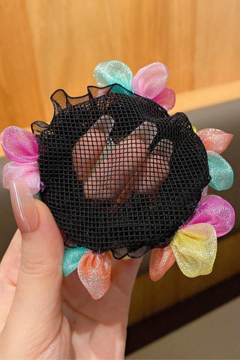 Girls' Hair Ties with Colorful Flower Design – Made of Lightweight Mesh That’s Gentle on Kids’ Hair – Adds a Beautiful and Unique Touch to Bun Hairstyles - Image 3