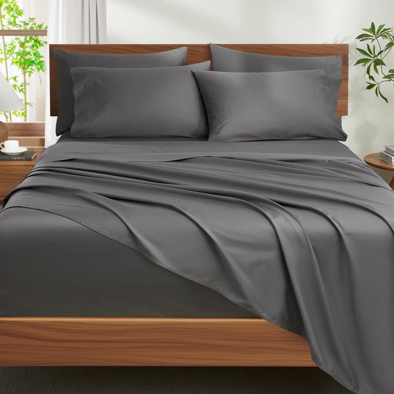 Ivellow 100% Egyptian Cotton Sheets Queen Size Set - 1200 Thread Count 6 PC 18" Deep Pocket Queen Size Bed Sheet Setï¼ŒLuxury Soft Breathable Grey Cooling Sheet Sets Durable Hotel Quality Bedding - Image 1