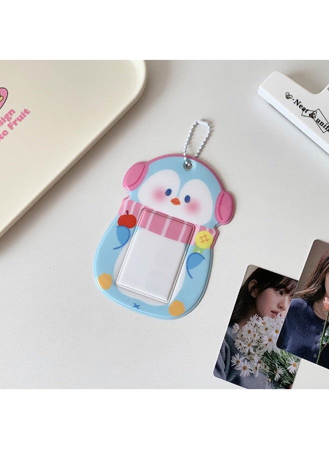 NIBEMINENT 1 - Piece Cute Cartoon Animals Kpop Photo Card Holder Pendant Key Chain ID Badge Holder ID Card Holder Photo Card Protector for School ID Office ID Access Card for Women Girls - Image 1