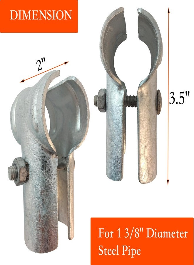 Firofend End Rail T Clamps, Chainlink Fence Parts, Galvanized Fence Parts With Galvanized Steel. T Link Post Clamps, T Clamps. Chain Link Fence T Clamp Made To Fit 1 3/8" (1-3/8" x 1-3/8" (8 PCS) - Image 2