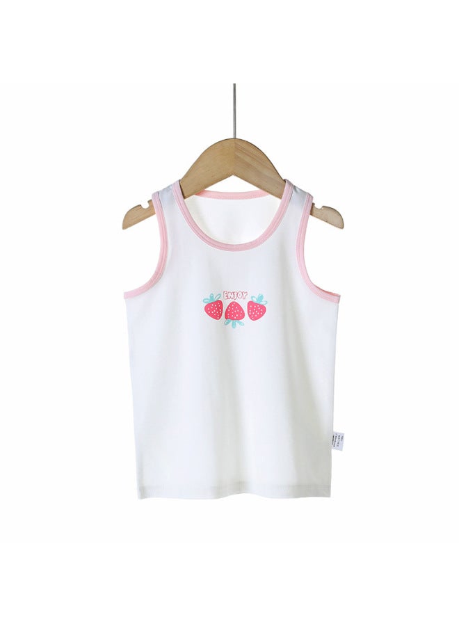 Customizable Kids Pure Cotton Vest, Girls Cartoon Base Layer, Lycra High Elasticity All-season Underwear For Warmth And Belly Protection