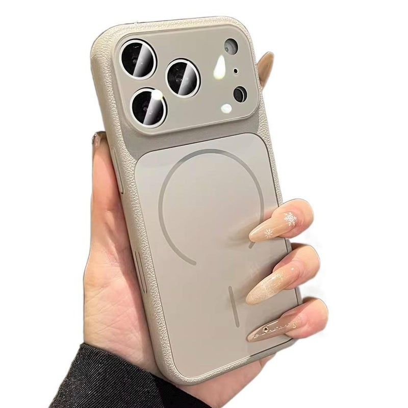غطاء MagSafe بGlass لـ iPhone 17 / 17 Air / 17 Pro / 17 Pro Max مع لمسة نهائية غير لامعة ومغناطيس قوي مع مقاوم للصدمات مع مقاوم لبصمات الأصابع مع حماية من السقوط باللون Star Orang. - Image 2