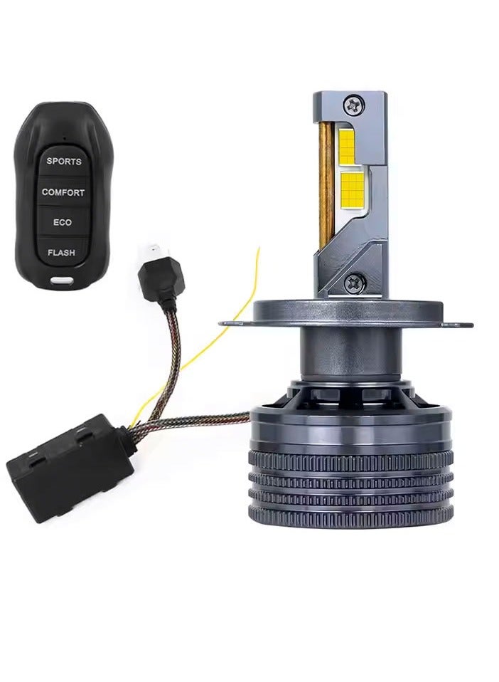 Ceser Smart Led 120W,4 Modes remote control (Flash,Eco,Comfort,Sport), 8500LM, IP68, Water & dust resistant,6000K, Aluminum alloy, Heat Sink, Colling fan, Combatible with most car, Plug & play (H 7) - Image 1