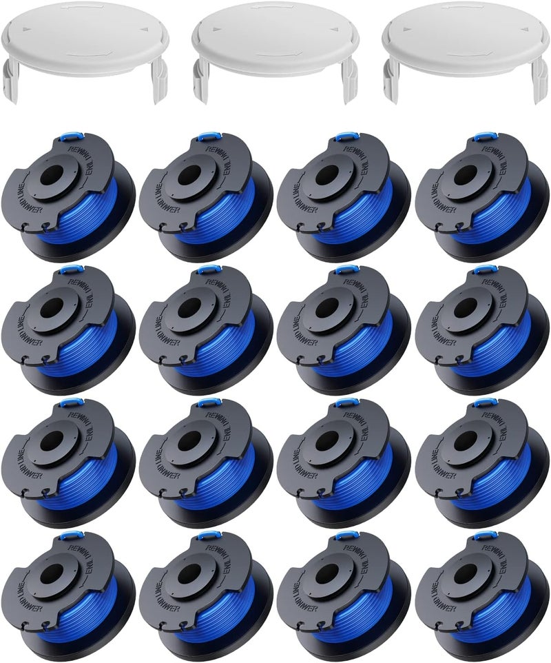 EVENTRONIC Weed Wacker String Replacement Compatible with Ryobi One+ AC14RL3A, 0.065'' String Trimmer Refill Line for Ryobi Weed Wacker, Autofeed Weed Eater String for String Trimmer(16 Spools+3 Caps) - Image 1