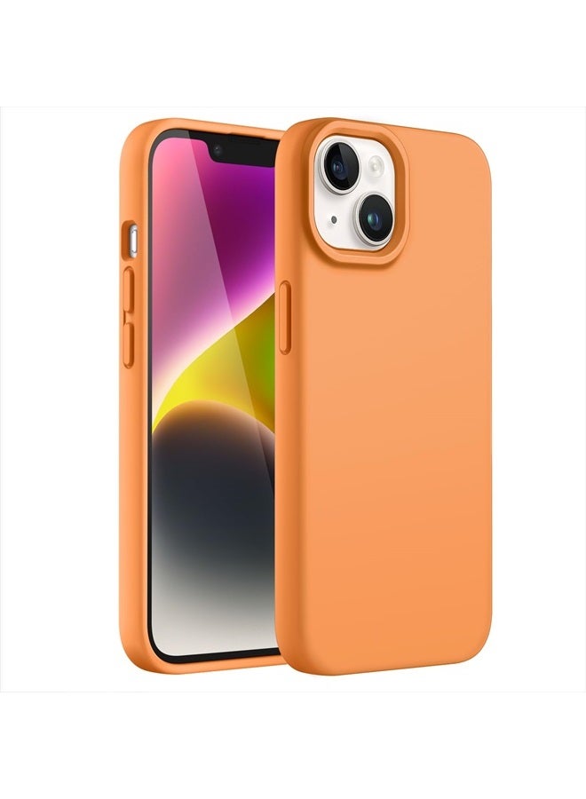 Jetech جراب سيليكون لهاتف iPhone 14 مقاس 6.1 بوصة، جراب حماية كامل الجسم ناعم الملمس، غطاء مقاوم للصدمات مع بطانة من الألياف الدقيقة (ماري جولد) - Image 1