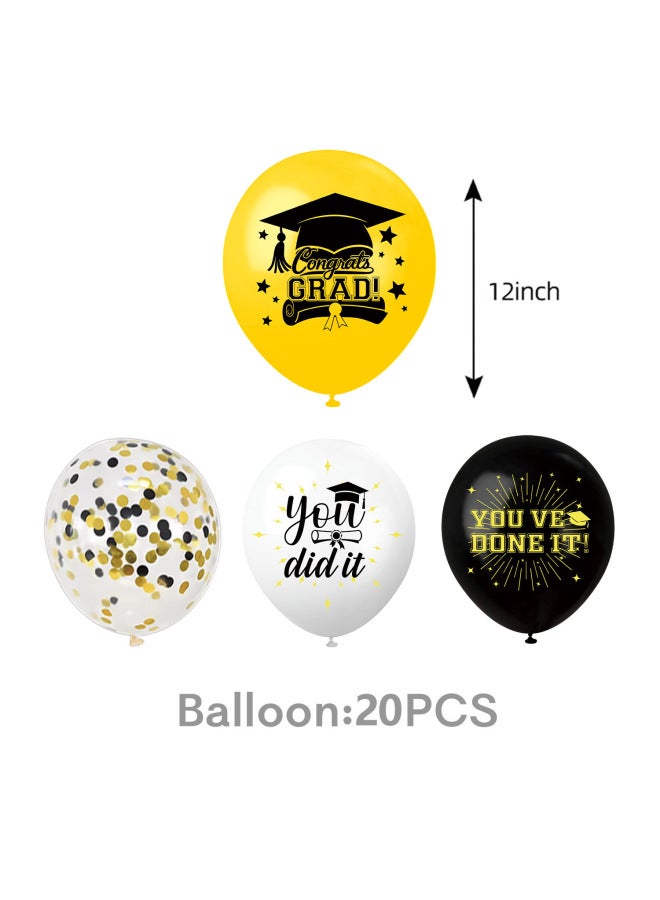Graduation Season Theme Party Supplies: Graduation Door Hanging Banners, Honeycomb Decorations, Balloons, Graduation Party Decorations