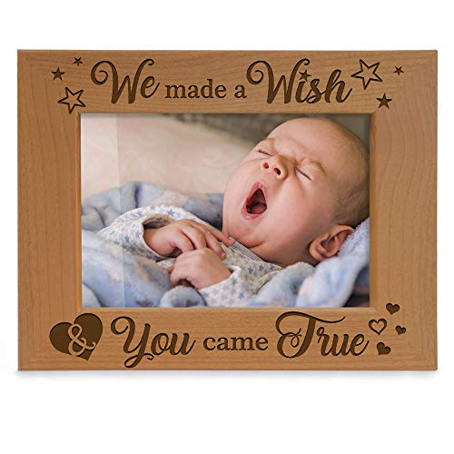 KATE POSH - We Made a Wish & You Came True Engraved Natural Wood Picture Frame, New Baby Gifts, New Mom, New Dad, Adoption Gifts (4x6 Horizontal) - Image 1