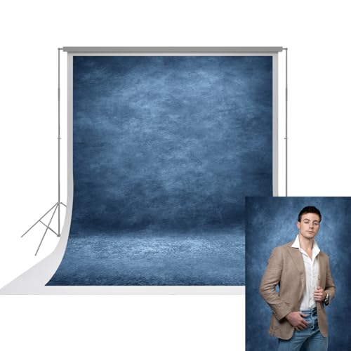 UrcTepics 8x10ft Dark Blue Senior Portrait Backdrop Professional Abstract Textured Photography Backdrop for Studio and Headshot - Image 1