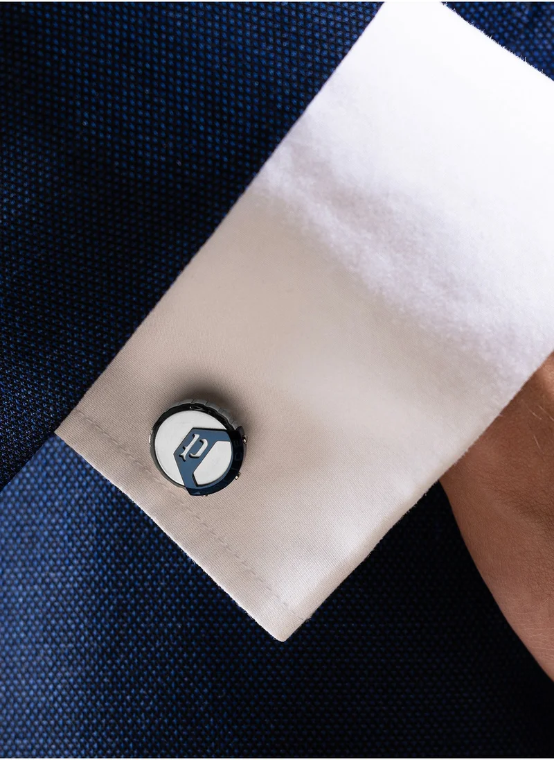 بوليس Cufflinks For Men Stainless Steel with Blue Logo