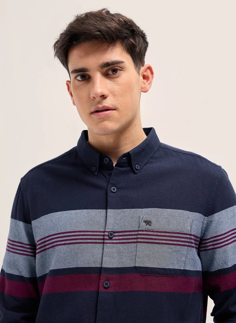ذا بير هاوس Men's Cotton Shirt | Casual & Formal Long Sleeve Slim Fit | Classic Button-Down, Office & Everyday Wear, Comfortable & Breathable Fabric