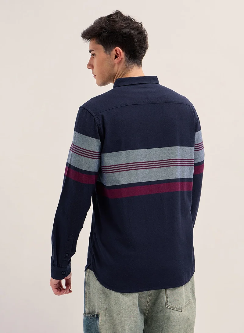 THE BEAR HOUSE Men's Cotton Shirt | Casual & Formal Long Sleeve Slim Fit | Classic Button-Down, Office & Everyday Wear, Comfortable & Breathable Fabric
