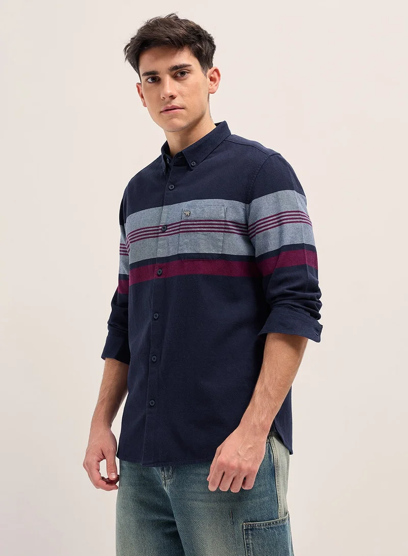 THE BEAR HOUSE Men's Cotton Shirt | Casual & Formal Long Sleeve Slim Fit | Classic Button-Down, Office & Everyday Wear, Comfortable & Breathable Fabric