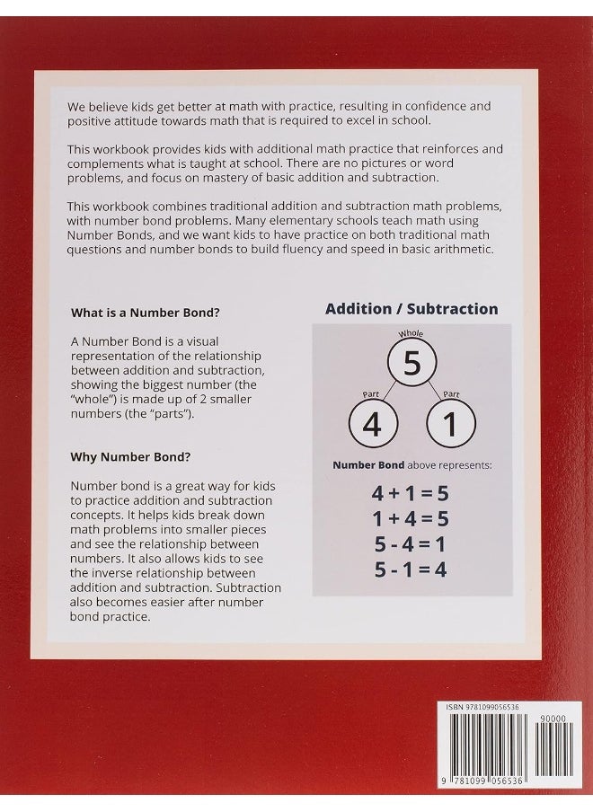 null - Independently Published Math Workbook Grade 1: 100 Pages of Addition, Subtraction and Number Bond Practice - Image 1