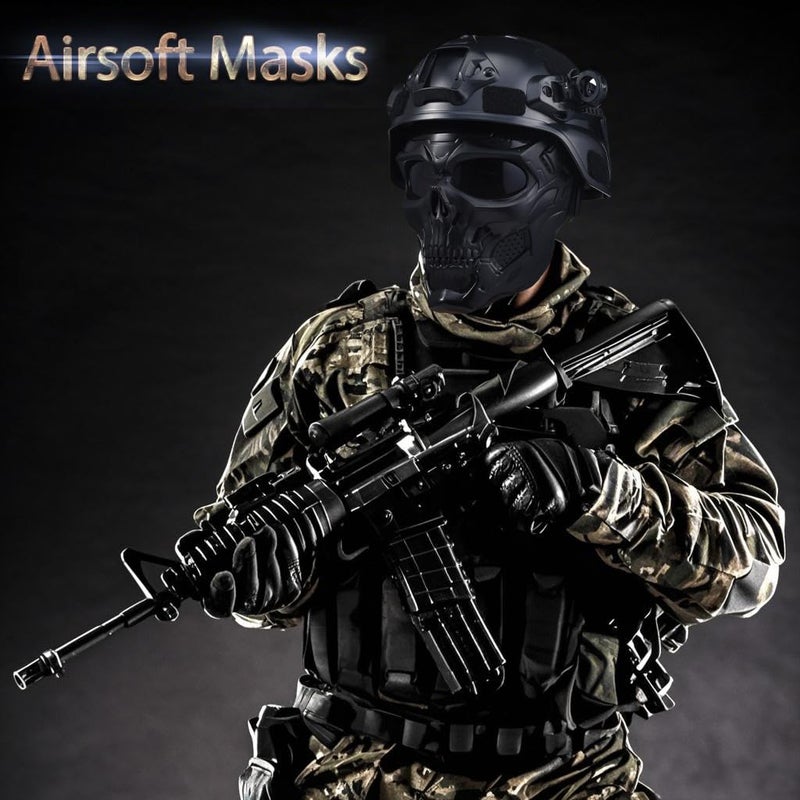 CROSSBODY 2 Pack Black Full Skull Face Mask - Tactical Airsoft & Paintball Gear, Motorcycle Riding Protection | Ghost & Skeleton Cosplay, Halloween Horror Costume | Cool Safety Shield Cover for Adults Men - Image 5