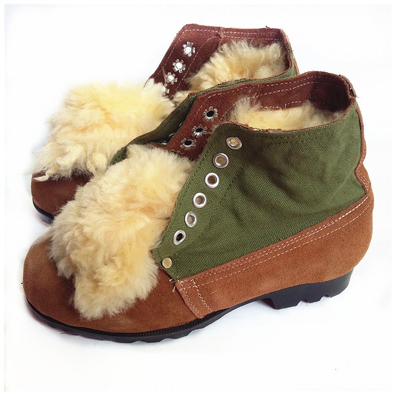 Wool Warm Cotton Shoes Labor Protection Shoes Big Head Cotton Shoes Wool Boots Work Shoes Cold Storage Cotton Shoes - Image 5