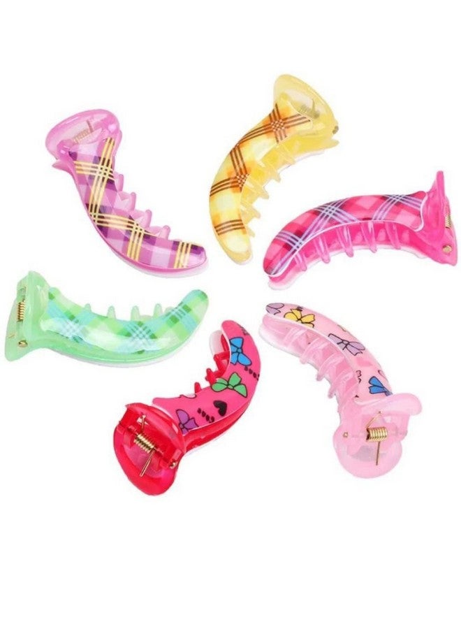 Plenteous مشبك شعر موز وفير بحجم كبير من المطاط والأكريليك وحجر مشبك شعر متعدد الألوان، إكسسوارات شعر أنيقة للنساء والفتيات، قبضة قوية، مشبك شعر مستورد (6 قطع، متعدد الألوان) - Image 1