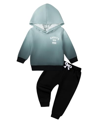 nilikastta Back To School Clothes 2t 3t Toddler Sweatshirt Long Sleeve Gradient Color Design Hoodie with Pants 2pcs Fall Winter Outfit Set 2-3t - Image 1