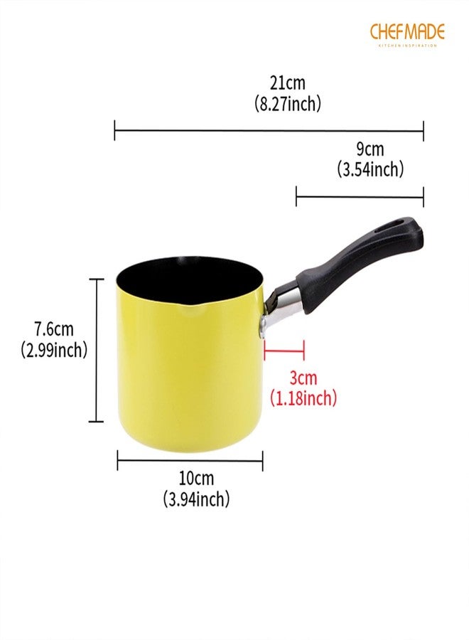 CHEFMADE Mini Milk Coffee Warmer, Non-stick 550ML Milk Chocolate Coffee Butter Warmer Pot With Double Diversion Port（Green） - Image 2