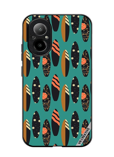 Protective Case Cover For Realme C67 4G Pattern With Surfboards Design Multicolour