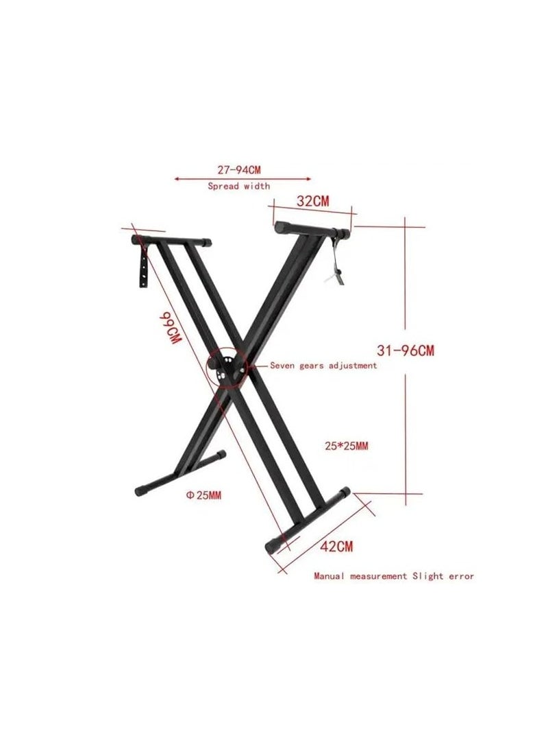Megarya - Double X Keyboard Stand And Bench Set - Double X, Infinitely Adjustable, Heavy Steel Construction And Pure Locking System Support Stand - Image 1
