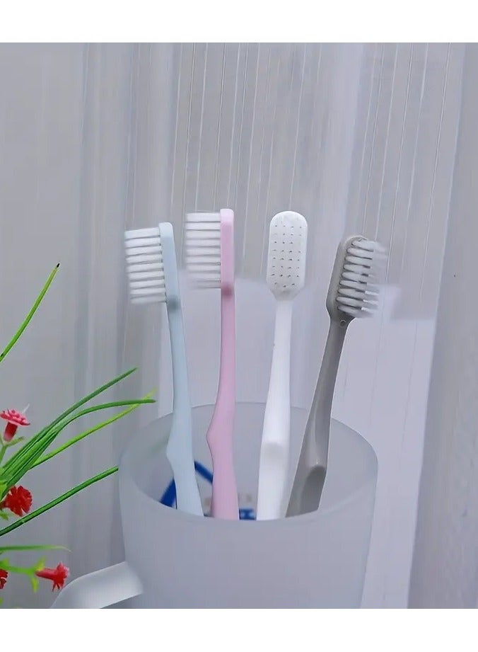 جلوسكي 4pcs فرشاة أسنان الفحم الخيزران فائقة الناعمة للبالغين-رأس كبير ، عالية الجودة ، مثالية للسفر والاستخدام المنزلي  - Image 4