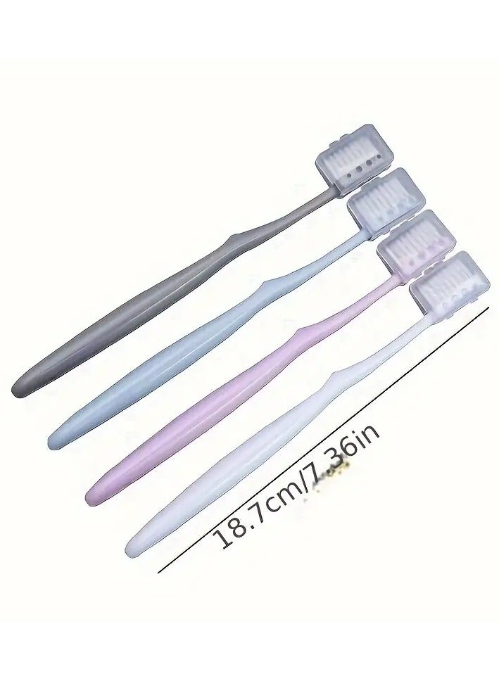 جلوسكي 4pcs فرشاة أسنان الفحم الخيزران فائقة الناعمة للبالغين-رأس كبير ، عالية الجودة ، مثالية للسفر والاستخدام المنزلي  - Image 5