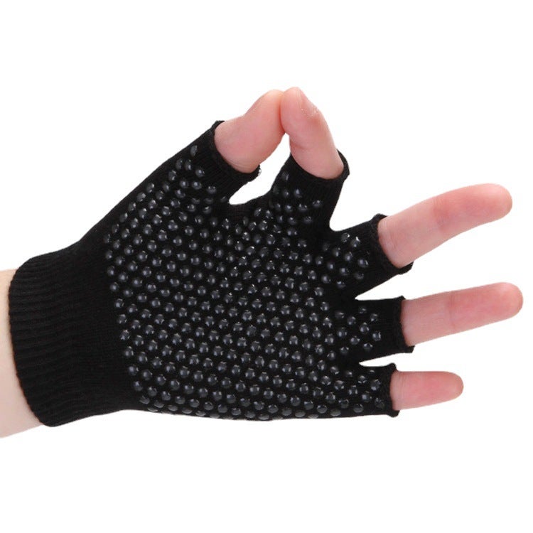Anti-Slip Yoga Gloves Half Finger Sweat Absorbent Rose Red - Image 5