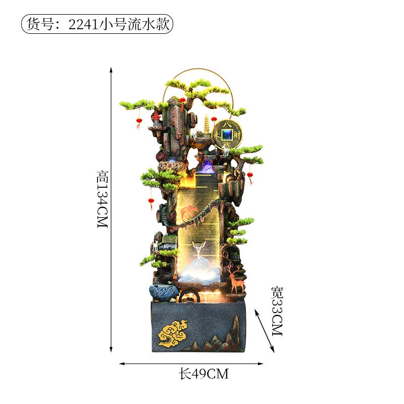 Chinese-Style Rockery Water Decoration Circulating Water Living Room Office Tea House Floor Water Landscape Lucky Housewarming Gift - Image 1