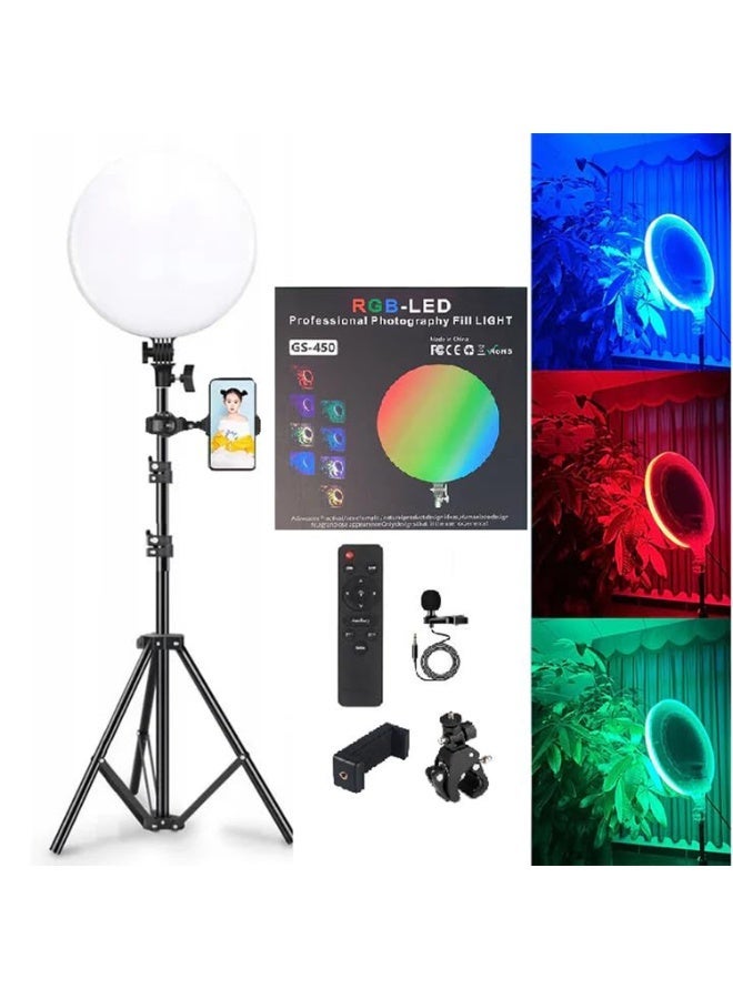 جينرال برو لوحة إضاءة RGB LED احترافية GenPro GS-450 – 100 واط، درجة حرارة لون 2700K–7500K + ألوان RGB، مع تحكم عن بعد - Image 1