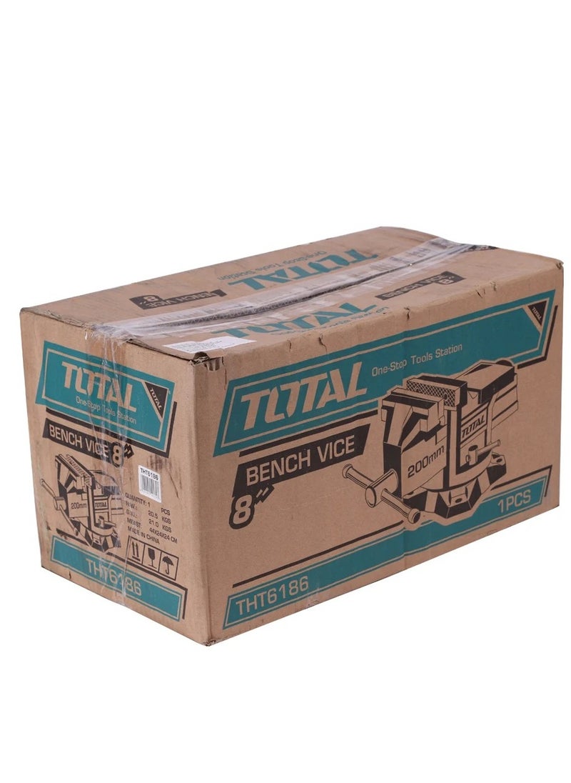 TOTAL - Total 8-Inch Bench Vice - Heavy-Duty Clamping Tool with 2500KG Force and Built-In Anvil for Precision Work - Image 1