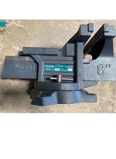 TOTAL Total 8-Inch Bench Vice - Heavy-Duty Clamping Tool with 2500KG Force and Built-In Anvil for Precision Work  - Image 2